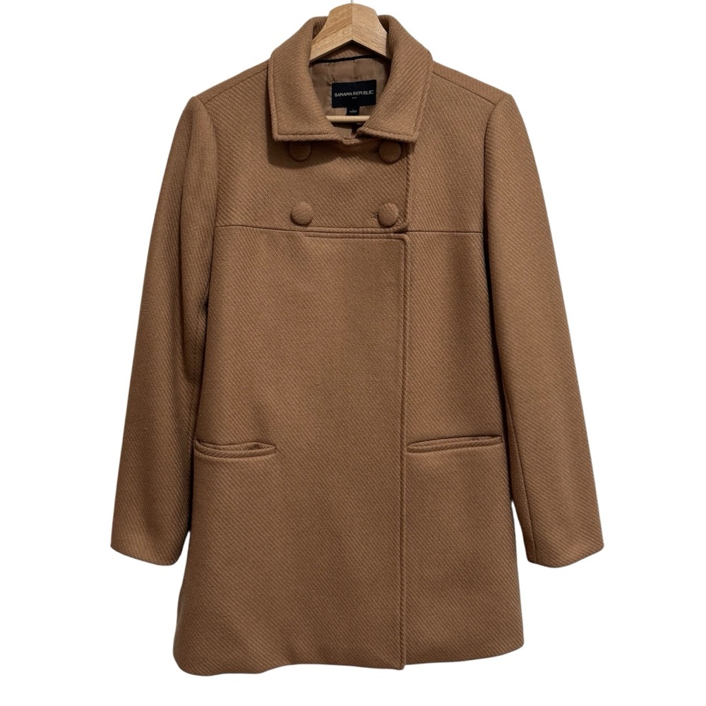 Banana Republic Factory Wool Blend Pea Coat Women Small Closet Staple
